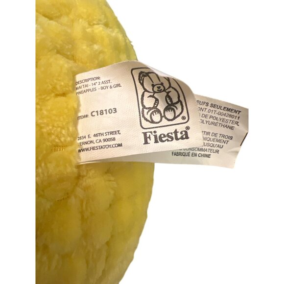 Fiesta Pineapple Plush Toy Anthropomorphic Smiling Pink Flower Hawaii Summer 14" - Picture 5 of 5